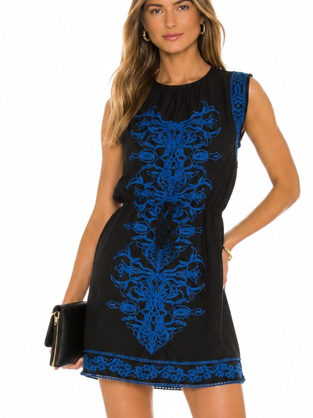 Rebecca Taylor Silk Embroidered Sleeveless Dress | Size 0